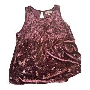 Magnolia Deep Red Velvet Sequin Top